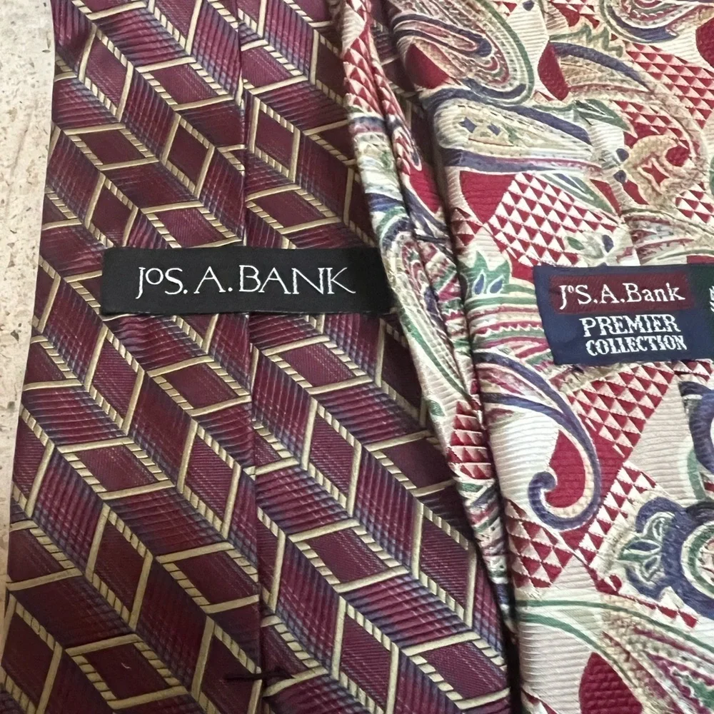 Jos. A. Bank Premier Collection- 5 Tie Lot- 100% Silk Made in USA